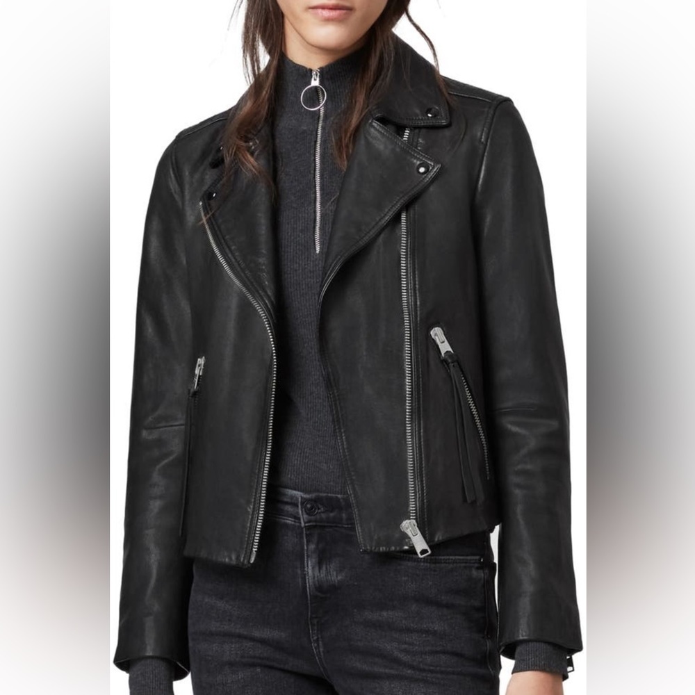 All Saints Dalby leather jacket. Size 4